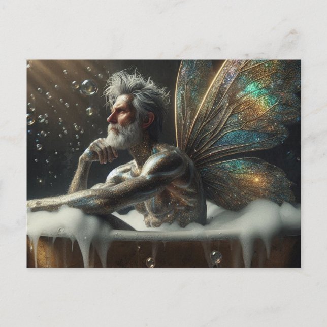 Sagokungen tar ett bad vykort (Framsida)