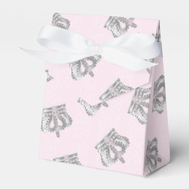 Sagolåda med krona för prinsessparty presentaskar (Framsidan Sidan)