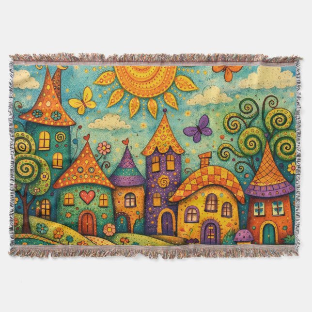 Sagoland by Whimsy Färgrik Canvas Konst Filt (Framsidan)