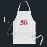 Sagolik 50th | chic röd rolig modern födelsedag förkläde<br><div class="desc">Fira din sagolika födelsedagsfest för chic 50th med detta modernt,  roligt,  borstar det gulliga partyförklädet med räcker bokstäver och den röd/svartdesignen för kvinnor. Också en perfekt gåva för den sagolika damen i ditt liv. Del av "den sagolika 50th" samlingen.</div>