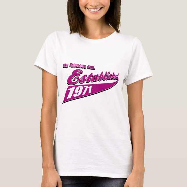 Sagolik flicka etablerad 1971 tee (Framsida)