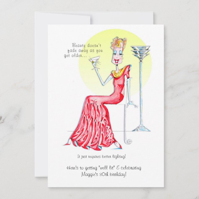 Sagolik kvinnlig födelsedaginbjudan! inbjudningar (Framsida)