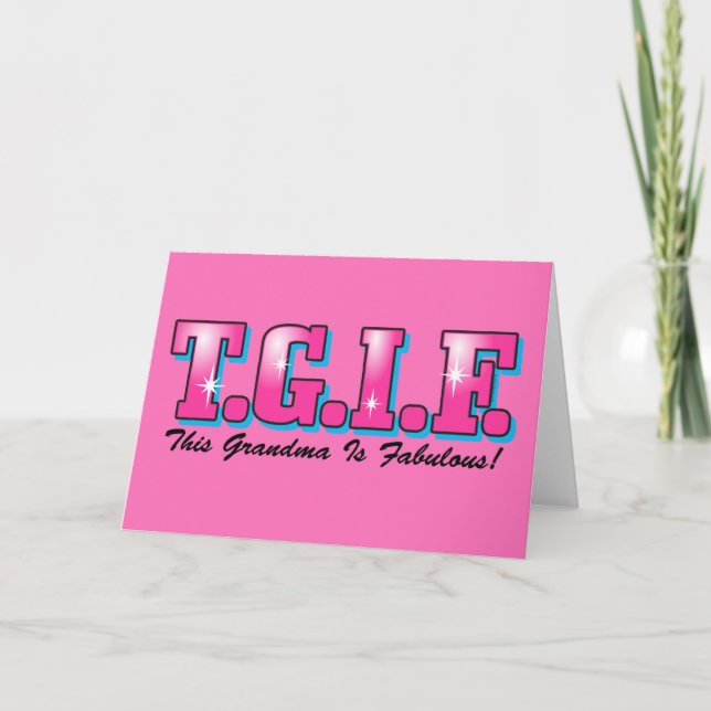 Sagolik mormor för TGIF Tack Kort (Framsida)