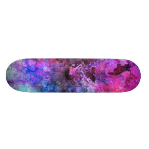 Sagolik purpurfärgad vattenfärgabstrakt skateboard bräda 19,5 cm