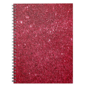Sagolik röd glitterstruktur anteckningsbok med spiral