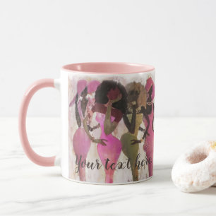 Sagolik rosa- och gröntkvinnoföreningmugg mugg