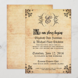 Sagolik Vintage Bröllopsinbjudan Inbjudningar