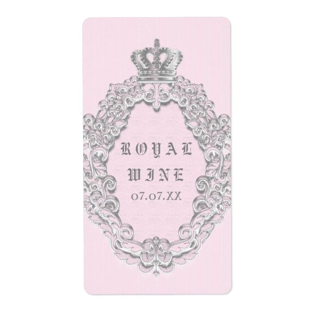 Sagolik Vintage Elegant Prinsessa Vinfetikett Fraktsedel (Framsidan)