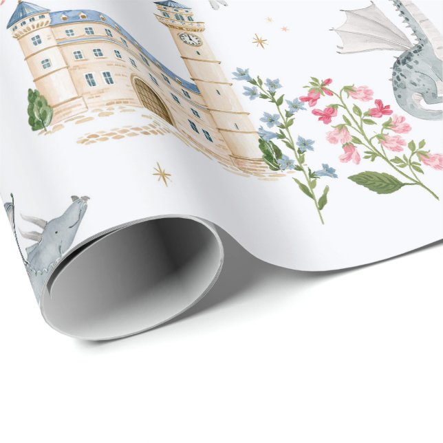 Sagolika Drakslottet sovsägen Presentpapper (Rullad Hörn)