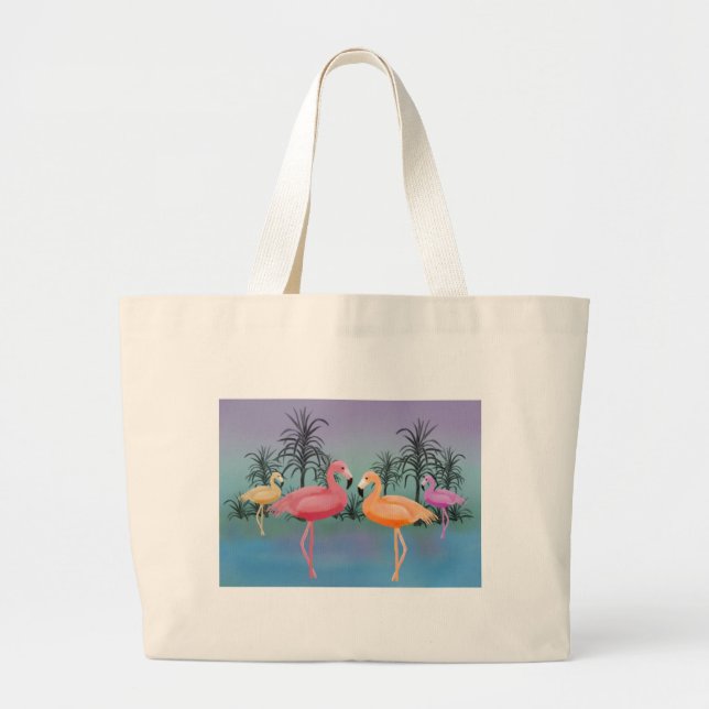 Sagolika Flamingos Jumbo Tygkasse (Framsidan)