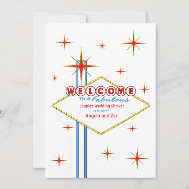 Sagolika Las Vegas undertecknar möhippainbjudan Inbjudningar (Framsida)