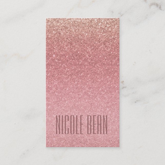 Sagoliknande Rosa Glitter Glam Glamour Chic Anpass Visitkort (Framsida)