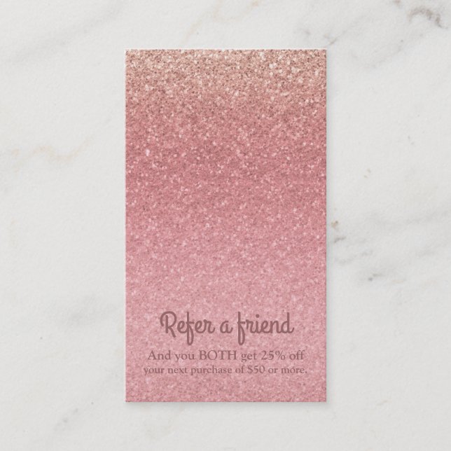 Sagoliknande rosa glitter glamör glans chic glittr rabattkort (Framsida)