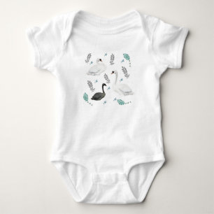 Sagoliknande svanillustration Folklig botanisk T Shirt