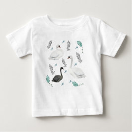 Sagoliknande svanillustration folklig botanisk t shirt