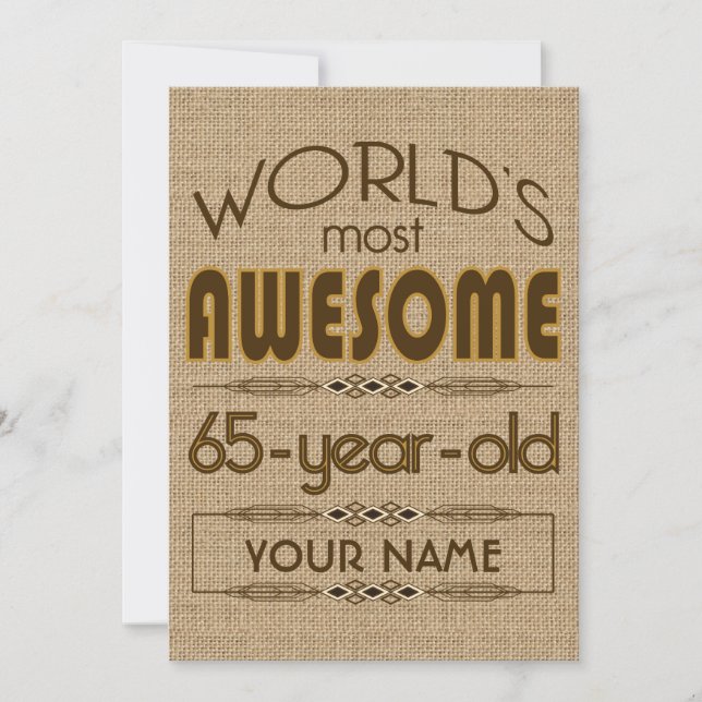 sagolikt för värld för 65efödelsedagfirande bäst inbjudningar (Framsida)