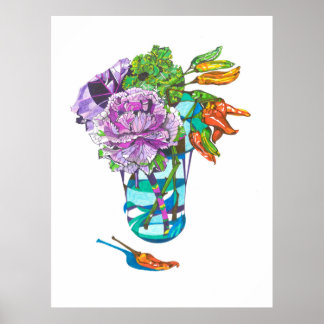 Sagolikt höstligt vegetabiliskt bukett poster