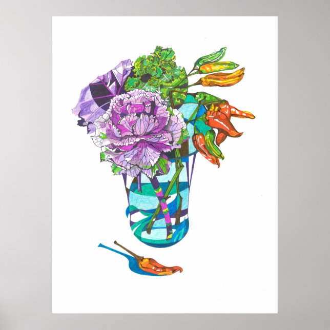 Sagolikt höstligt vegetabiliskt bukett poster (Framsidan)