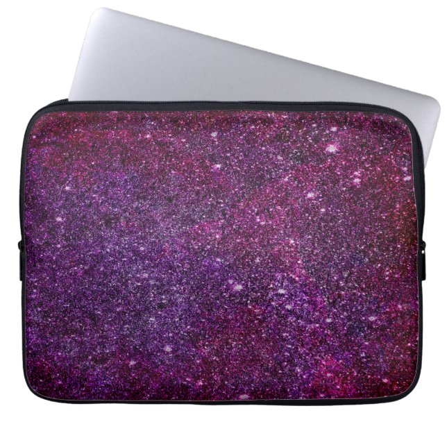 Sagolikt lilaglitter laptop sleeve (Framsidan)