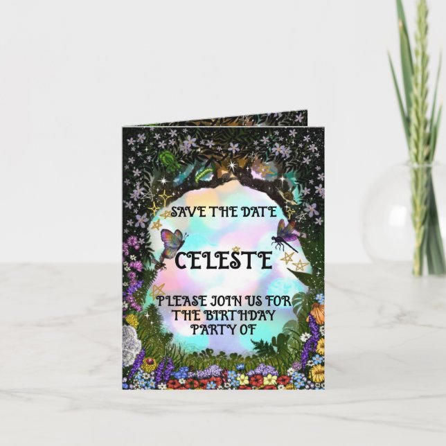 Sagolikt magiskt fantasiskog kort (Framsida)