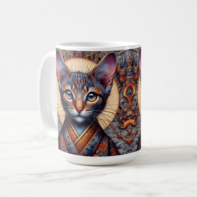 Sagolikt Mythiskt Utbroderat fantasin Kattdjur Kaffemugg (Framsida vänster)