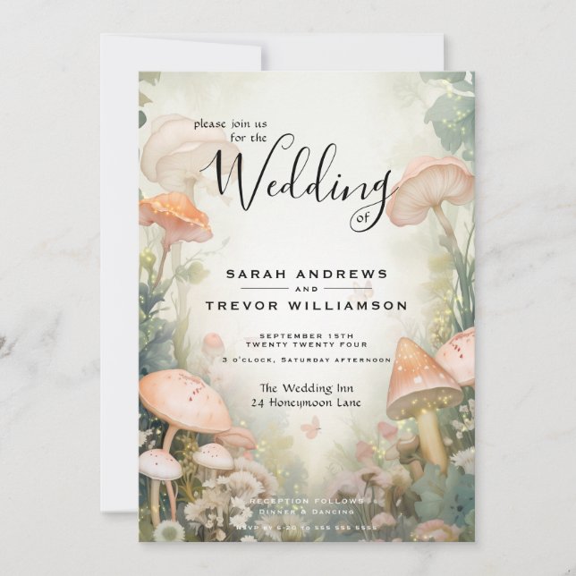 Sagolikt Skogsland Fairycore Romantik Inbjudningar (Framsida)