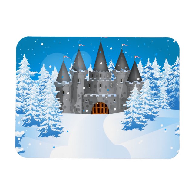 sagolikt slott Vinter Magnet (Horisontell)