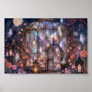 Sagolikt Spökfågel Conservatory Gotisk Fågelbur Poster