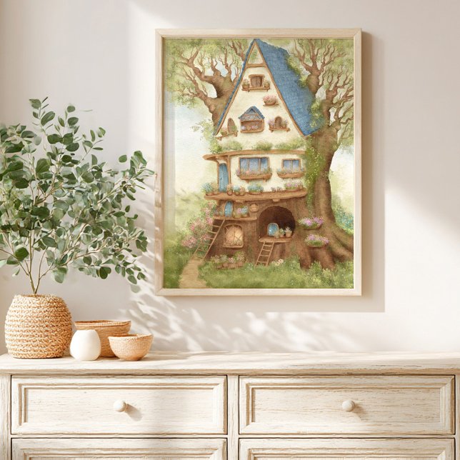 Sagolikt trädgårdshus Storybook barn Poster (Skapare uppladdad)