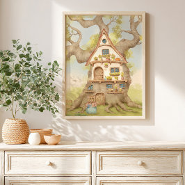 Sagolikt trädgårdshus Storybook barn Poster