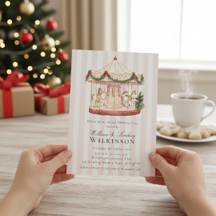 Sagolikt Vattenfärg Karusell Julfirande  Inbjudningar