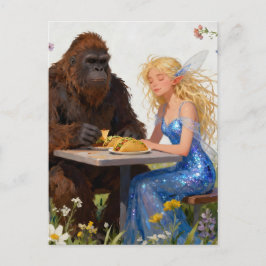 Sagopicnick med älva och Sasquatch Vykort