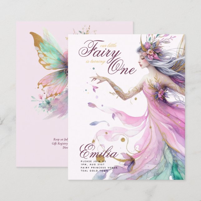 Sagoprinsessa 1-års födelsedag eller REDIGERA ÅLDE (Fram/baksida)