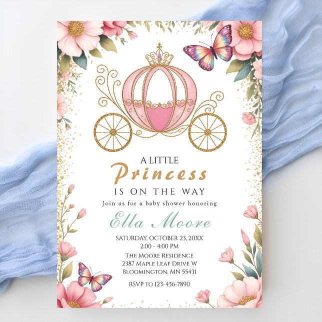 Sagoprinsessa Baby Shower Inbjudningar (Skapare uppladdad)