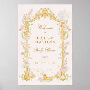 sagoprinsessa baby shower välkomstskylt poster