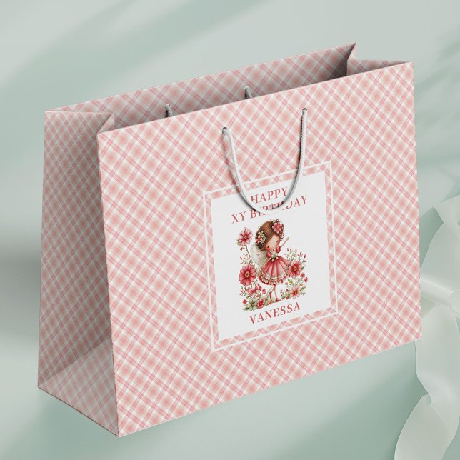 Sagoprinsessa Blush Blommig Födelsedagspresent (Fairytale Fairy Girl Blush Floral Birthday Gift Bags

)