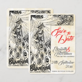 Sagoprinsessa Bröllop Spara Datum Inbjudningar