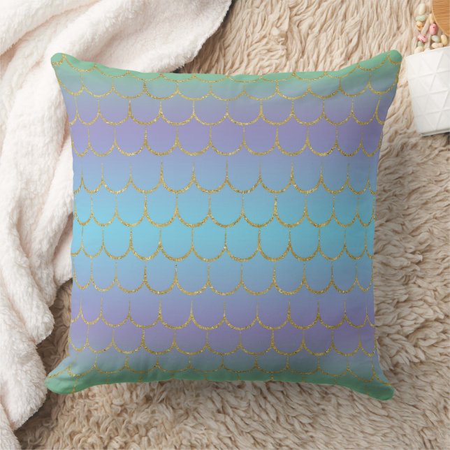 Sagoprinsessa Fjällig Pastell Gradient Mönster Kudde (Filt)