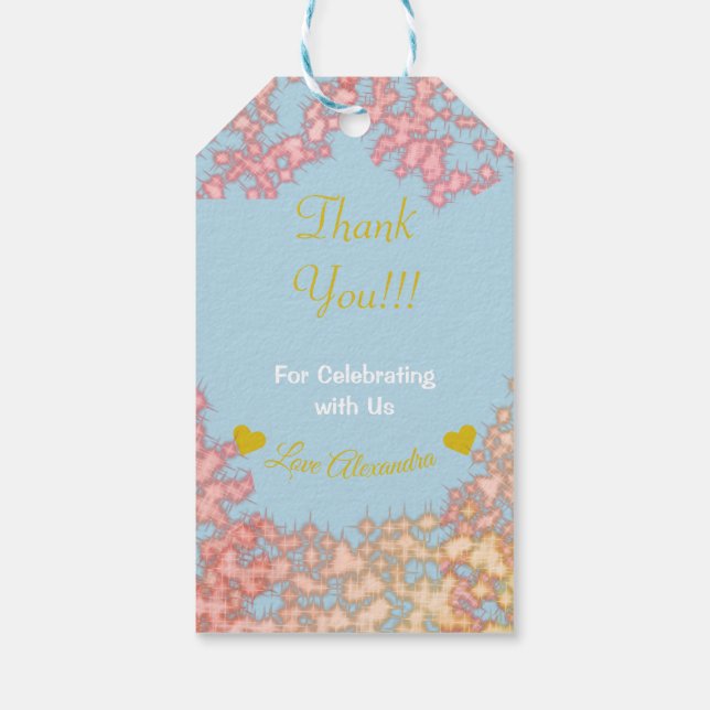 Sagoprinsessa Glitter Sweet sixteen Presentetikett (Baksidan)