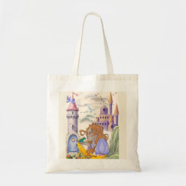 Sagoprinsessa och slott Vintage Toteväska Tygkasse