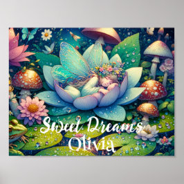 Sagoprinsessa som sover på en blomma Personlig Poster