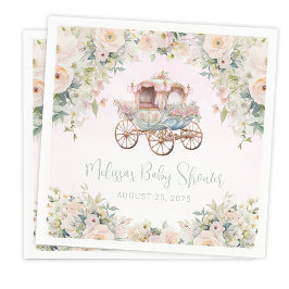 Sagoprinsessa vagn flicka akvarell blommig pappersservett