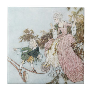 Sagoprinsessan Sovande Skönhet av Edmund Dulac Kakelplatta