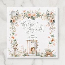 Sagoprinsessans Första Födelsedagsfest Tacksamhets Gåvor Etiketter