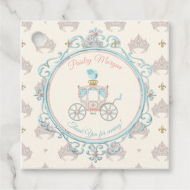 Sagoprinsessans kungliga vagn Blush Aqua Gåvor Etiketter