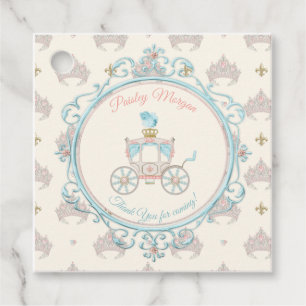 Sagoprinsessans kungliga vagn Blush Aqua Gåvor Etiketter