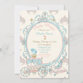 Sagoprinsessvagn i rosa och akvatblå inbjudningar