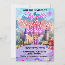 Sagor Flickor Magisk Födelsedag Inbjudningar