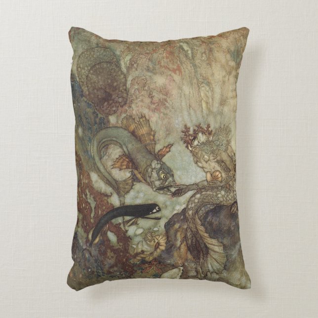 Sagor från förr, Havsfrun av Edmund Dulac Prydnadskudde (Framsidan(Vertikal))