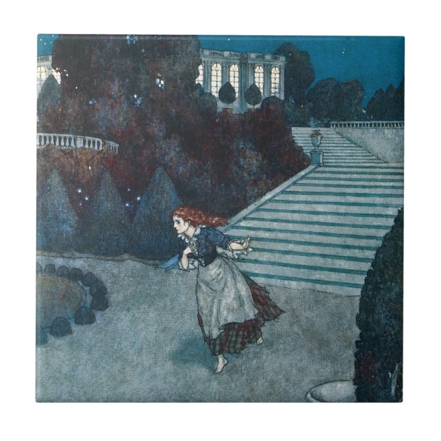 Sagor från svunna tider, Askungen av Edmund Dulac Kakelplatta (Framsidan)